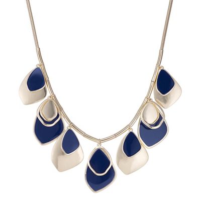 Blue layered droplet necklace